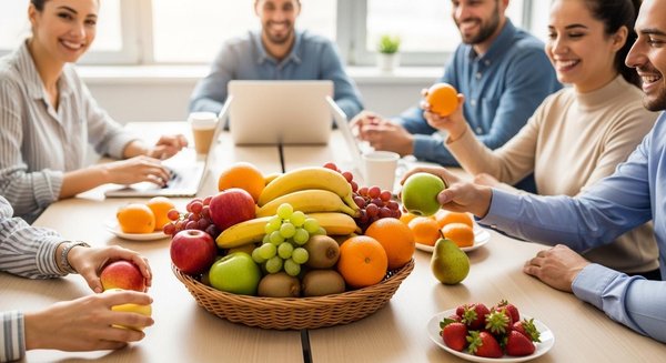 La livraison d'un panier de fruits au travail : une pause fraîcheur pour vos équipes